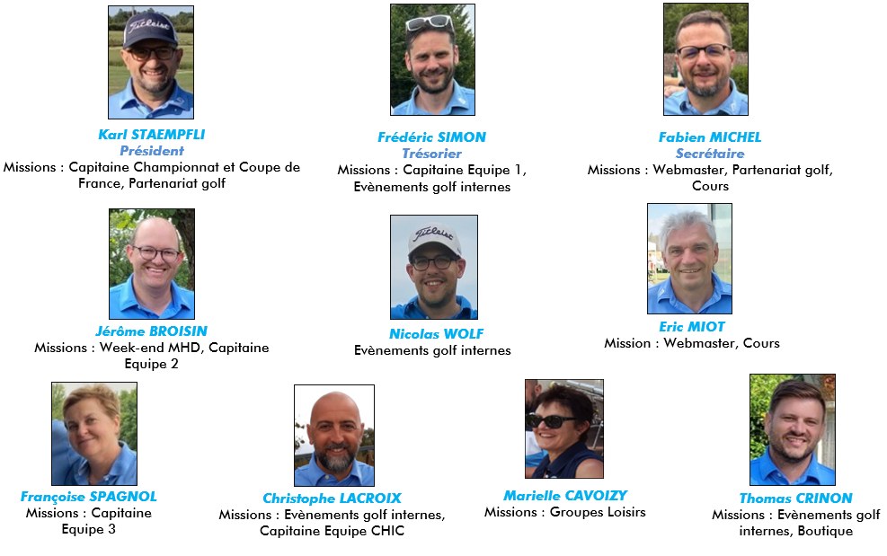 Composition du Bureau 2026 — ASPCD Section Golf