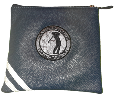 Pochette zippée simili cuir avec logo brodé ASPCD